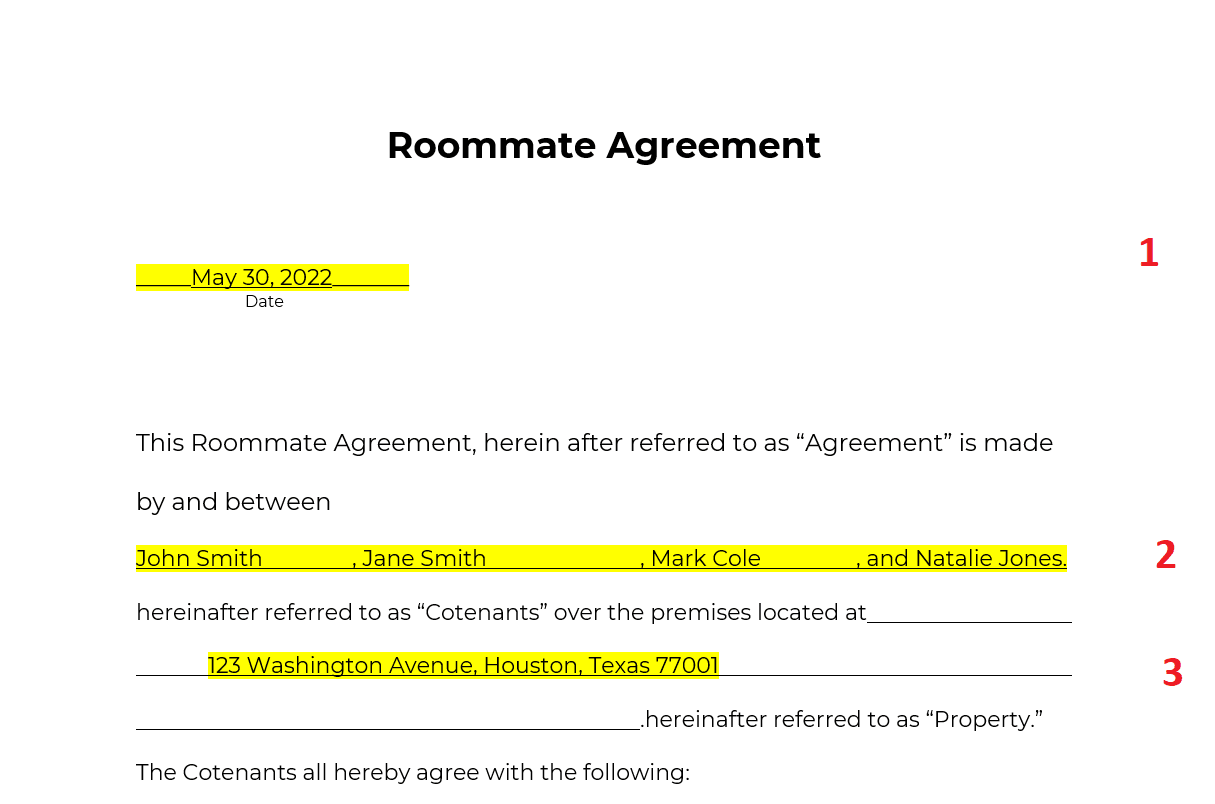 FREE Roommate Agreement Template 2024 : PDF   Word