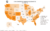 National heat map: HOA Membership Among Homeowners in percentages according to Foundation for Community Association Research