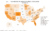 National heat map: HOA Membership Among General Population in percentages according to Foundation for Community Association Research