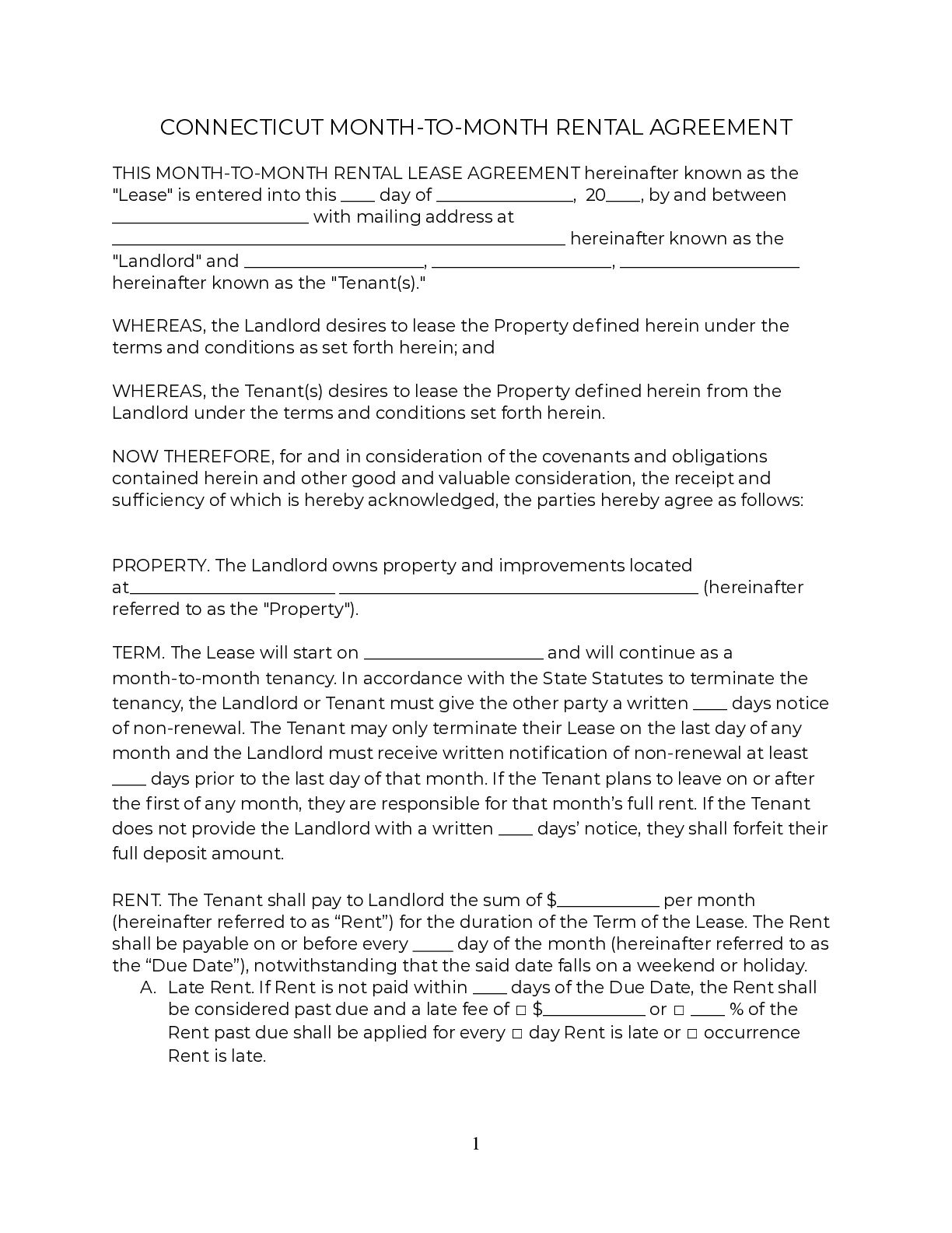 connecticut lease agreement free 2022 official pdf word