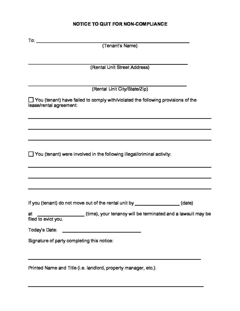 texas eviction notice forms notice to vacate 2022 official