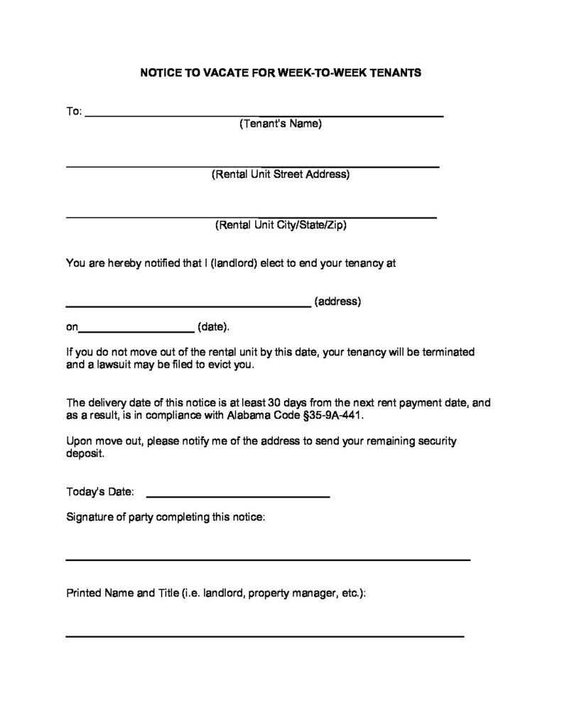 Eviction Notice Template Ohio