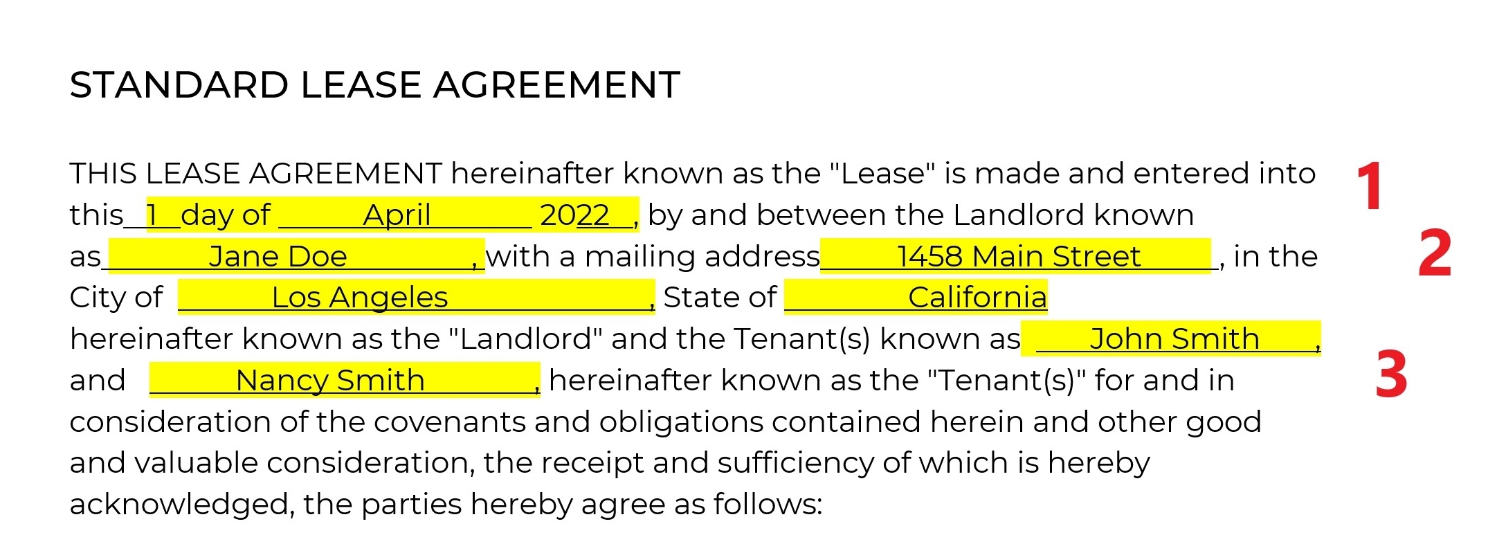 free residential lease agreement template pdf printable