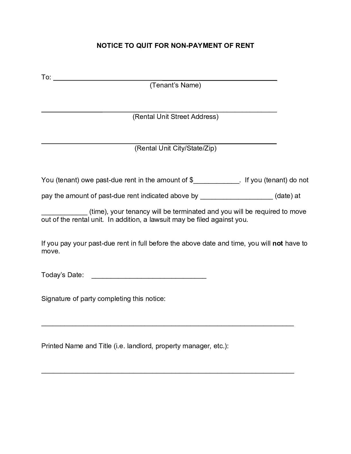 free hawaii eviction notice form 2021 notice to vacate pdf