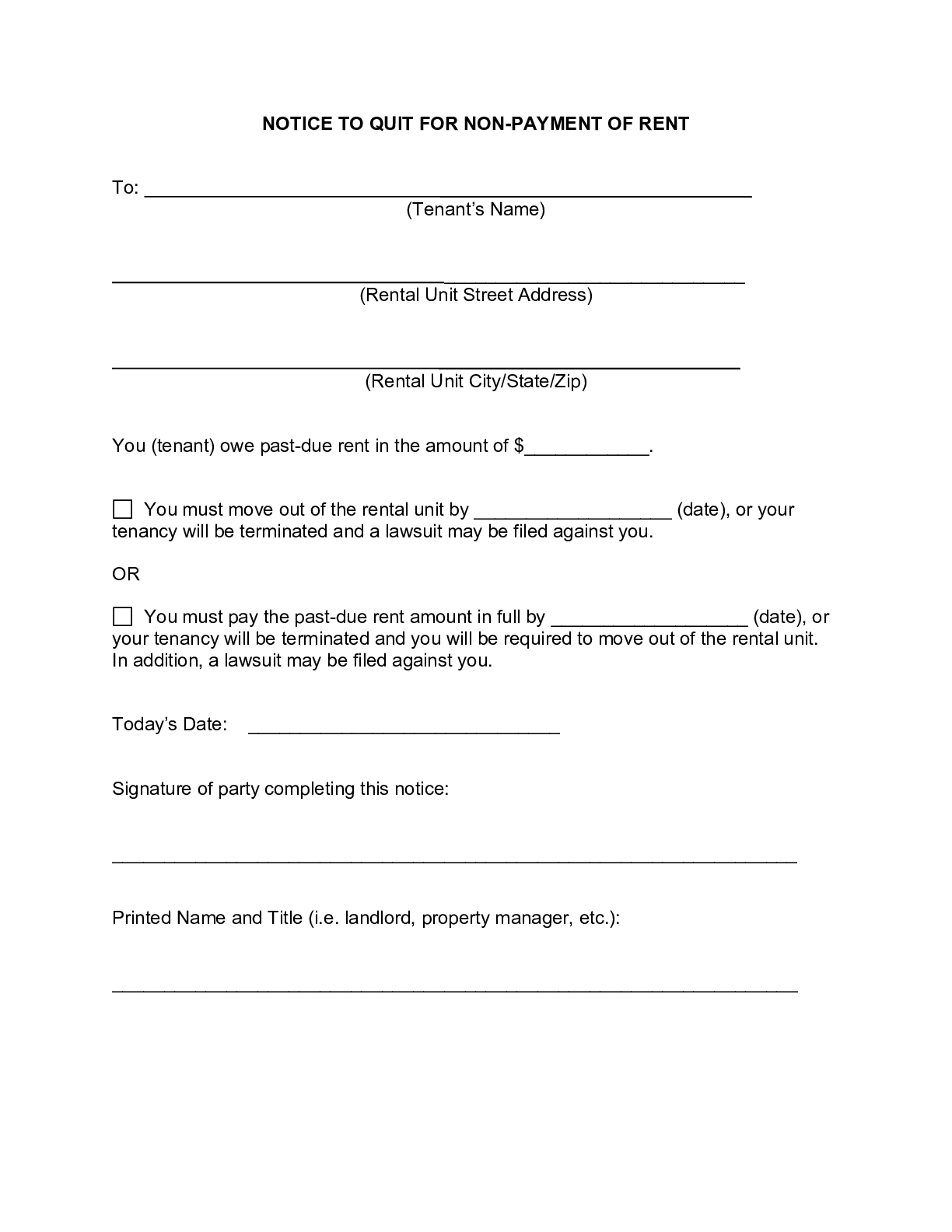 FREE Michigan Eviction Notice Form [2020] Notice to Vacate PDF