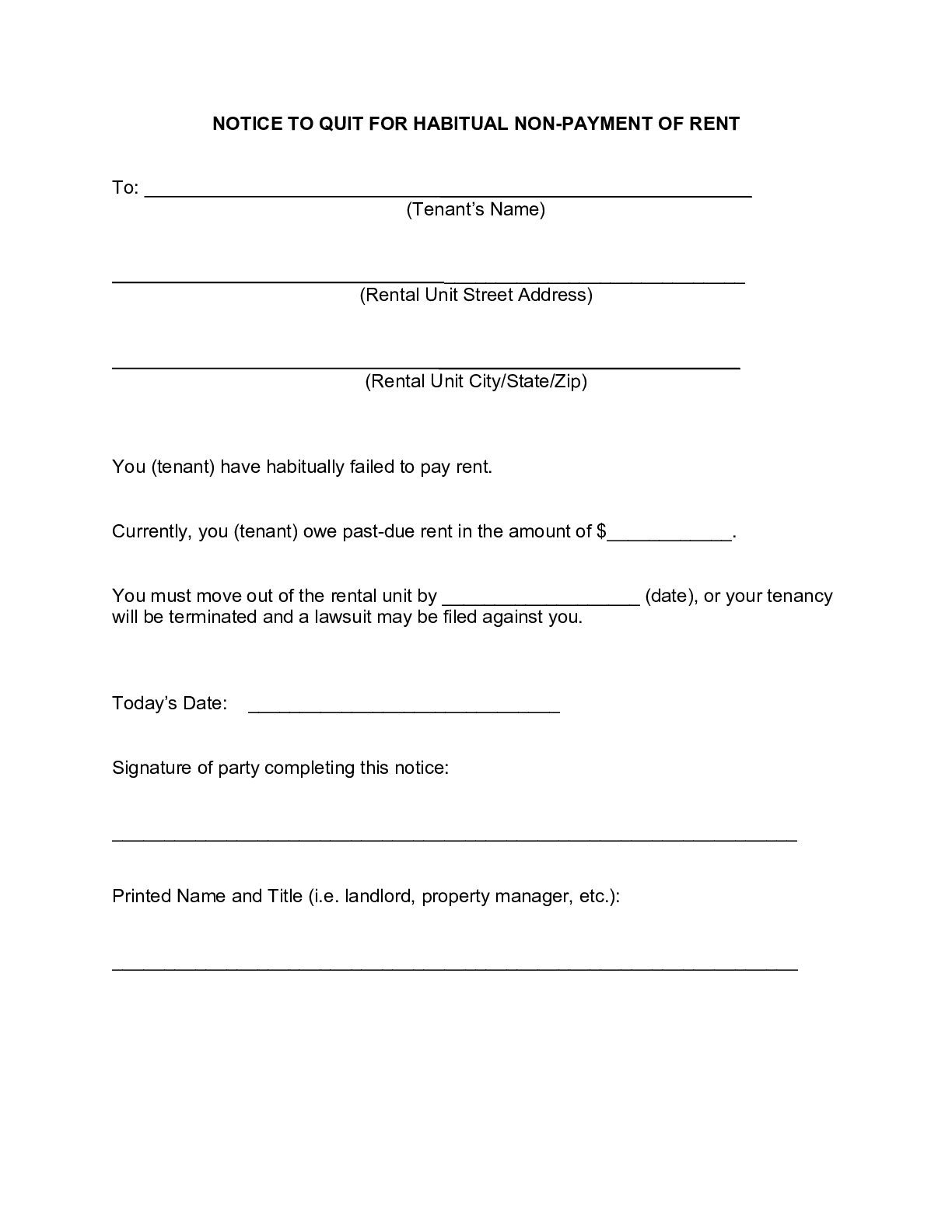Free Missouri Eviction Notice Forms Process And Laws Pdf Word 30 Day 