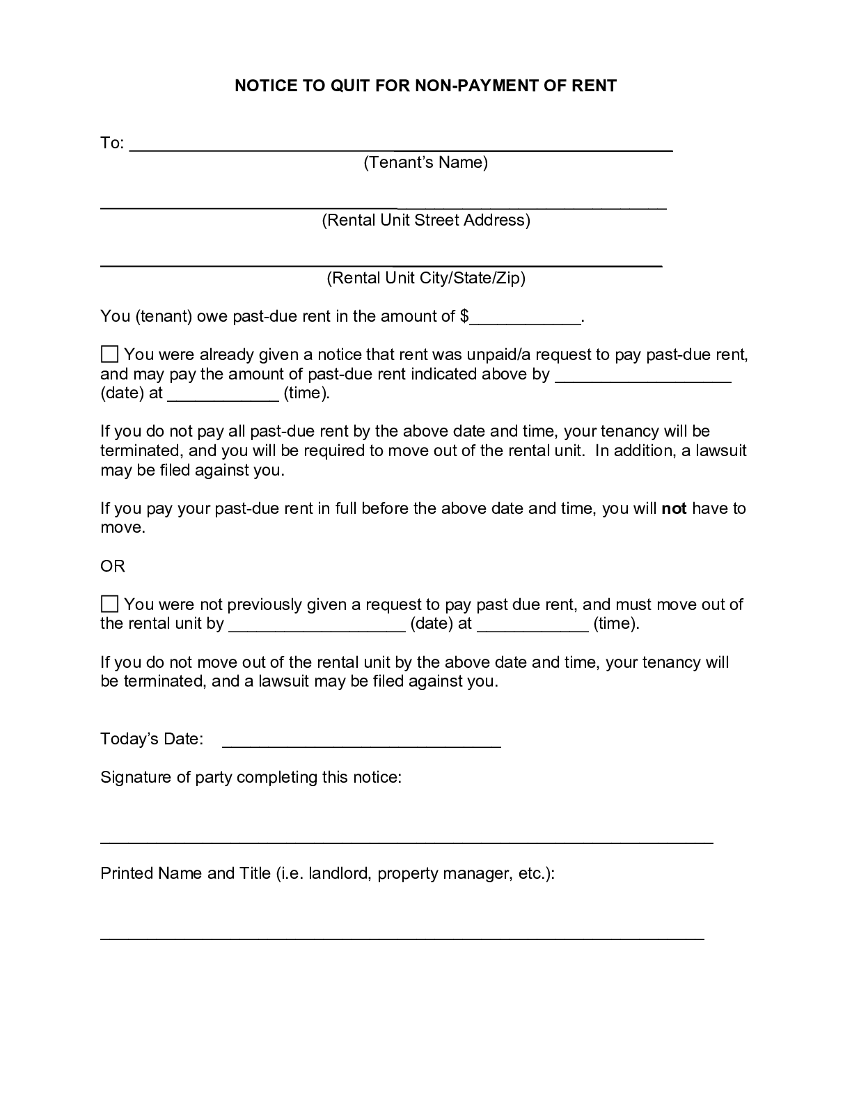 30 Days To Vacate Texas Form - Georgia Notice To Vacate ...