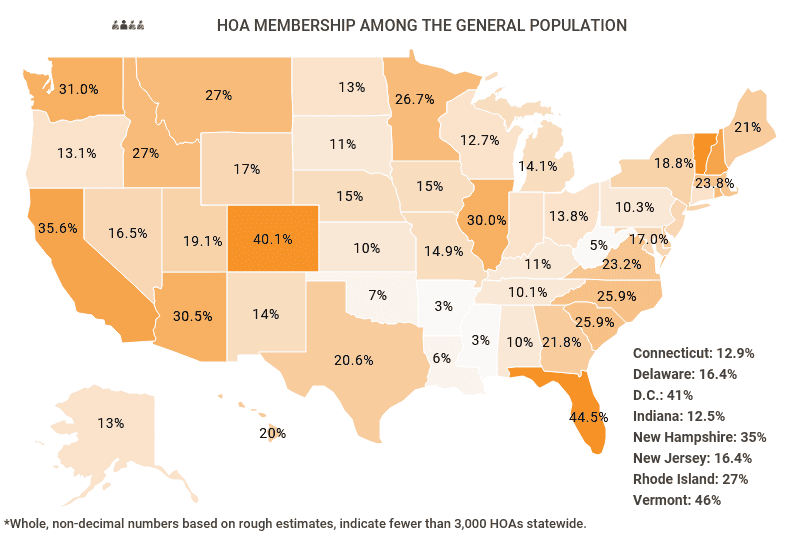 National Map: HOA Membership Among the General Population