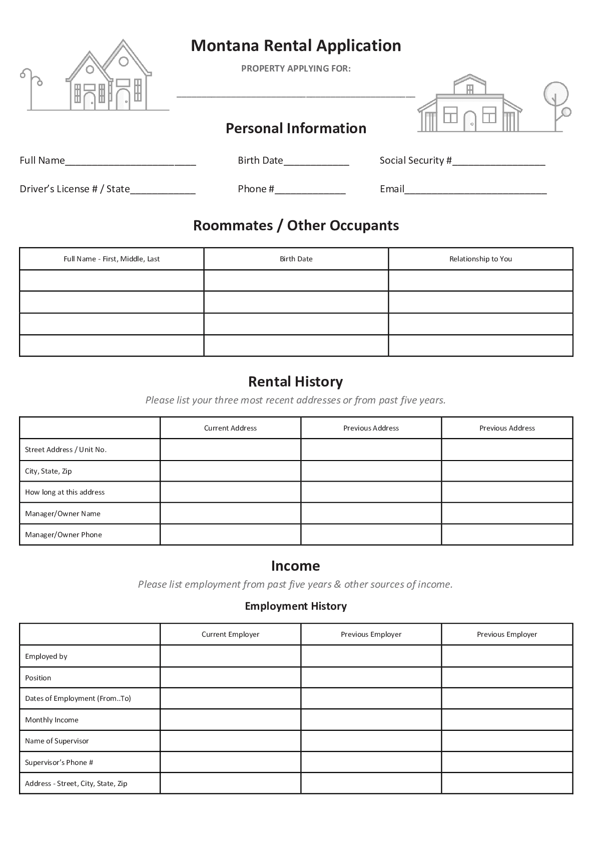 Rental Application Form