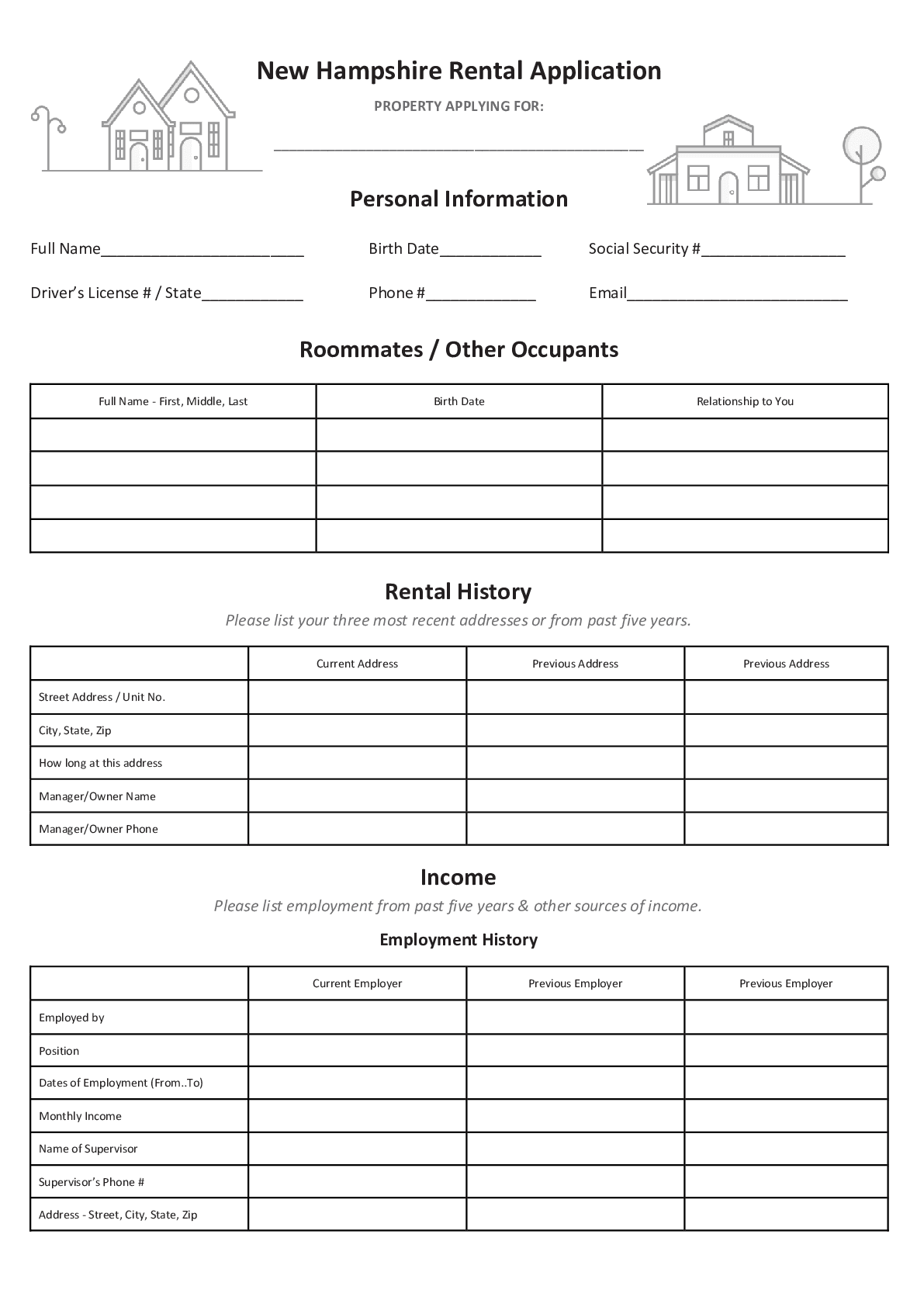 Rental Application Form