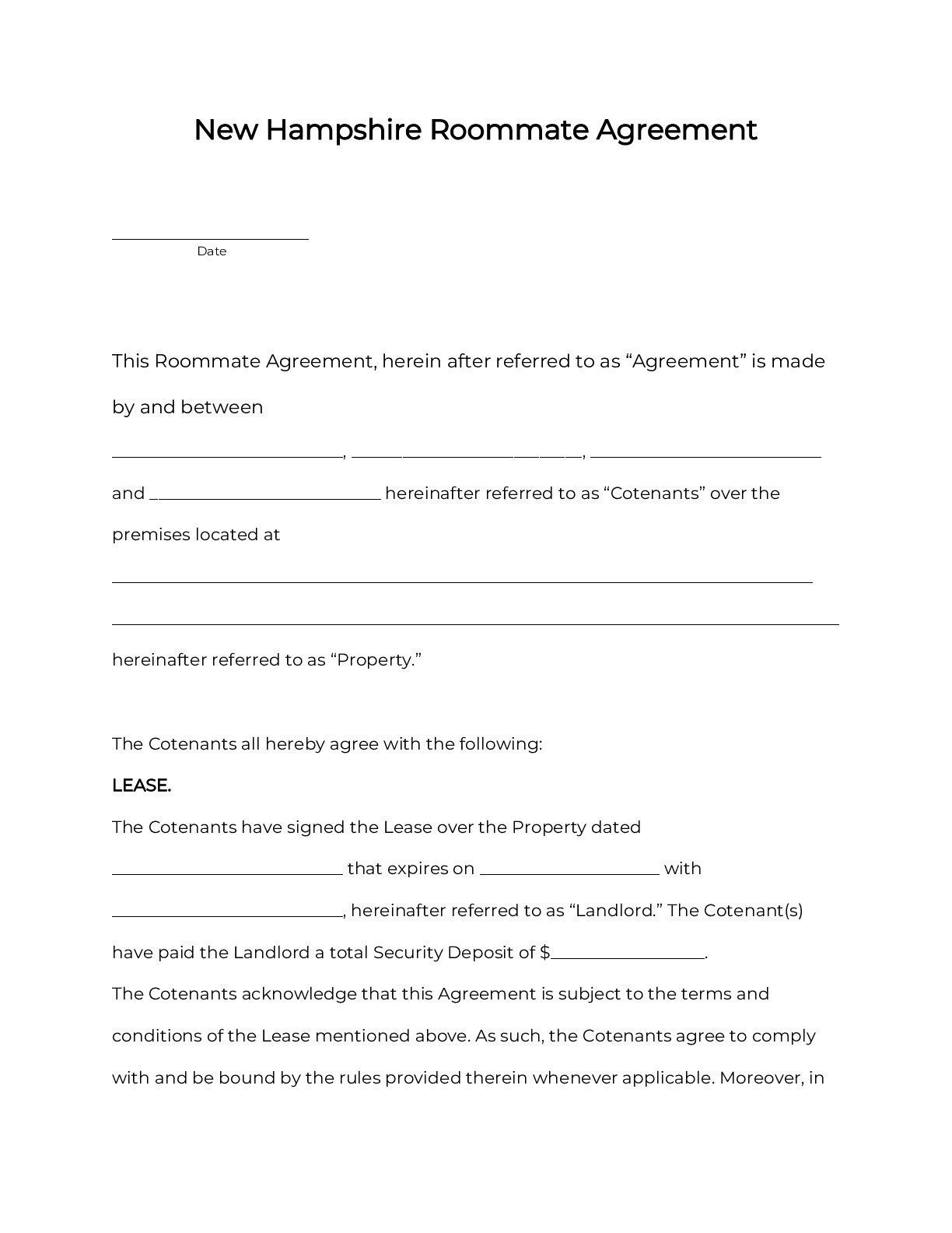 Roommate Agreement