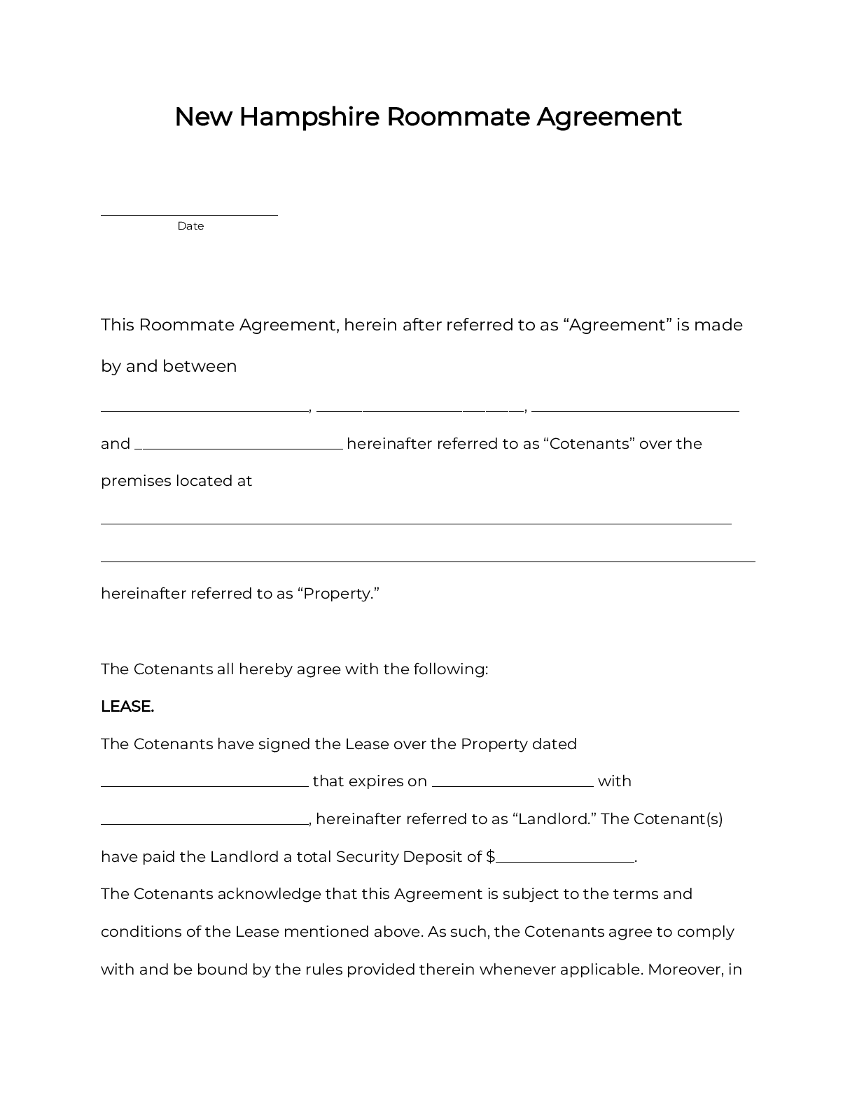 Roommate Agreement