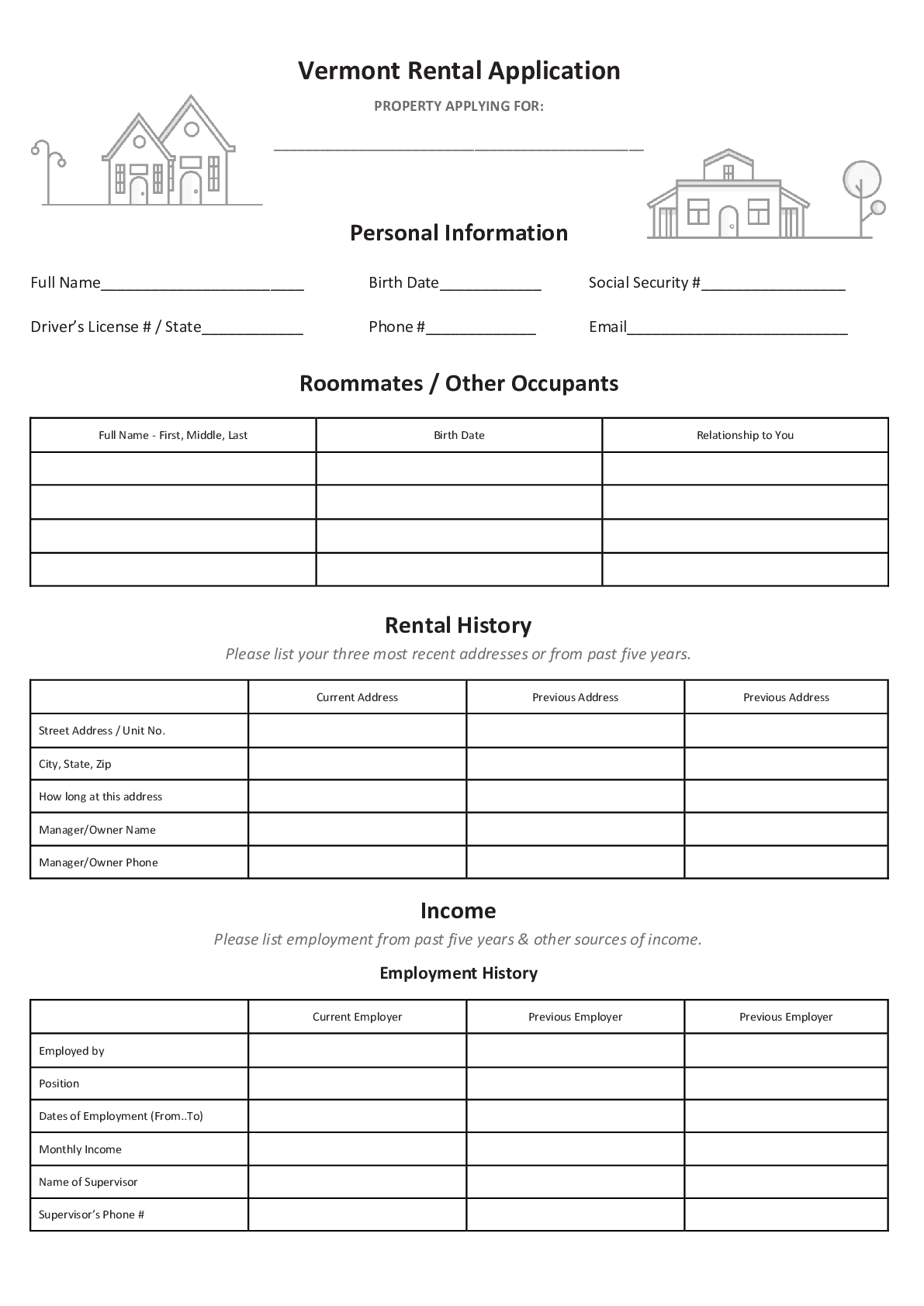 Vermont Rental Lease Agreement Template [2024 ] | PDF & DOC