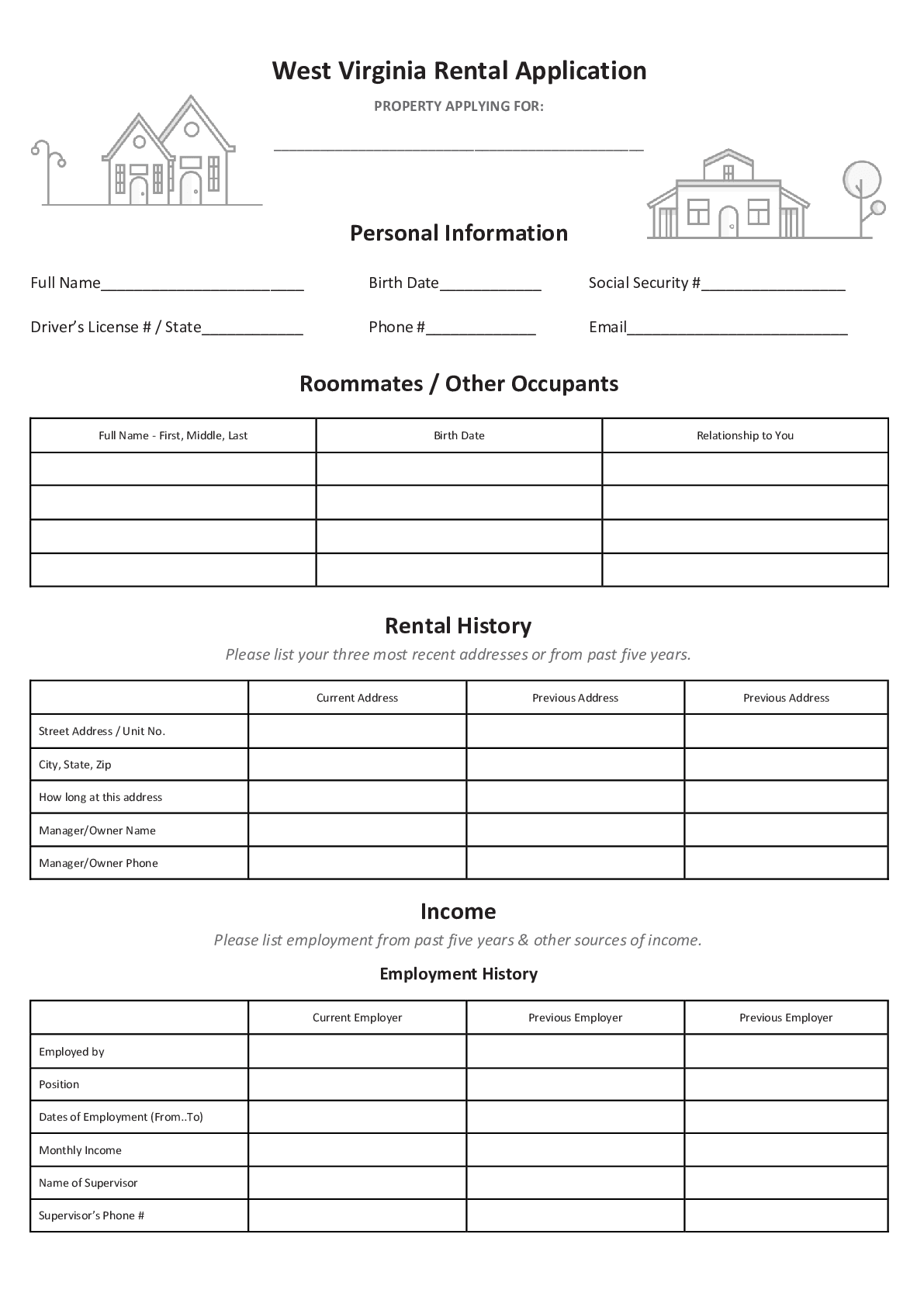 Rental Application Form