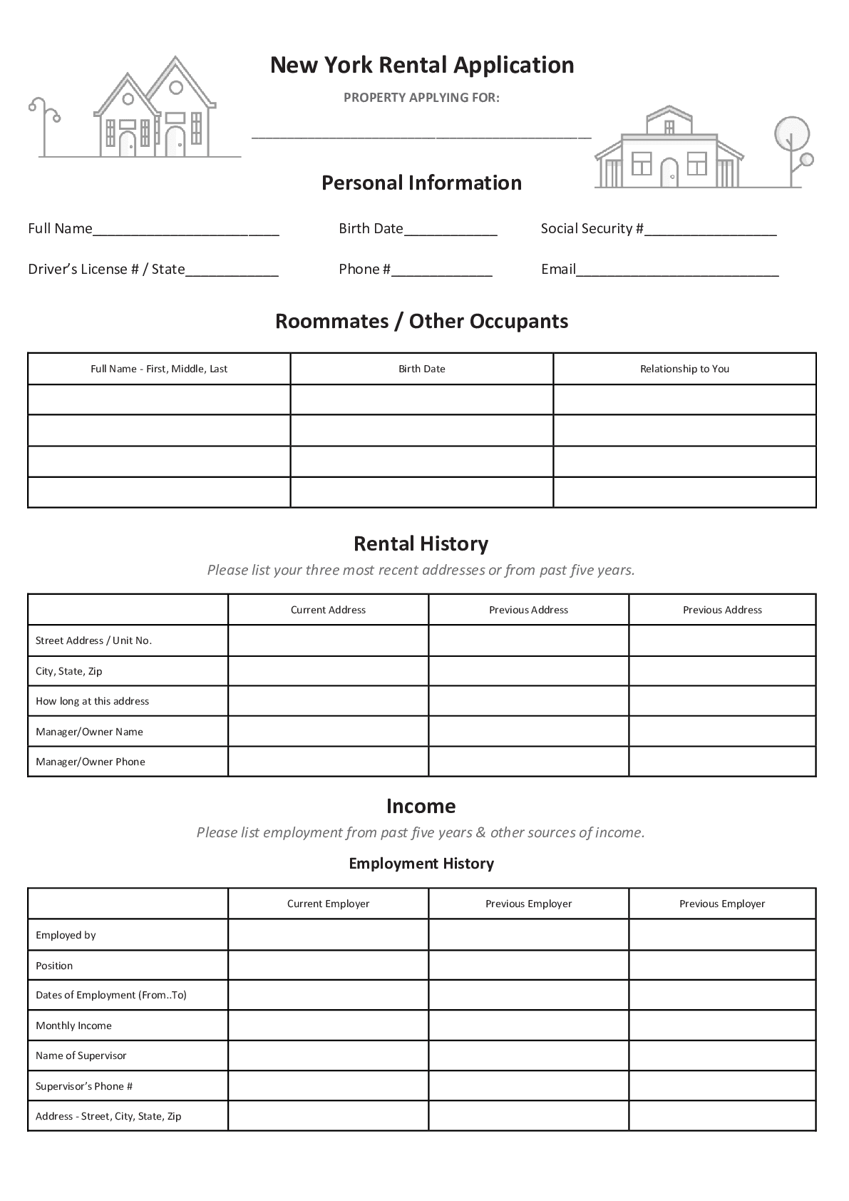 Rental Application Form