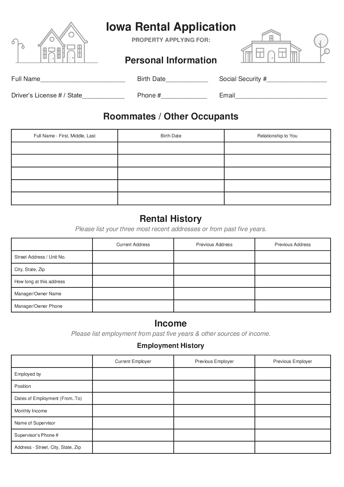 Rental Application Form