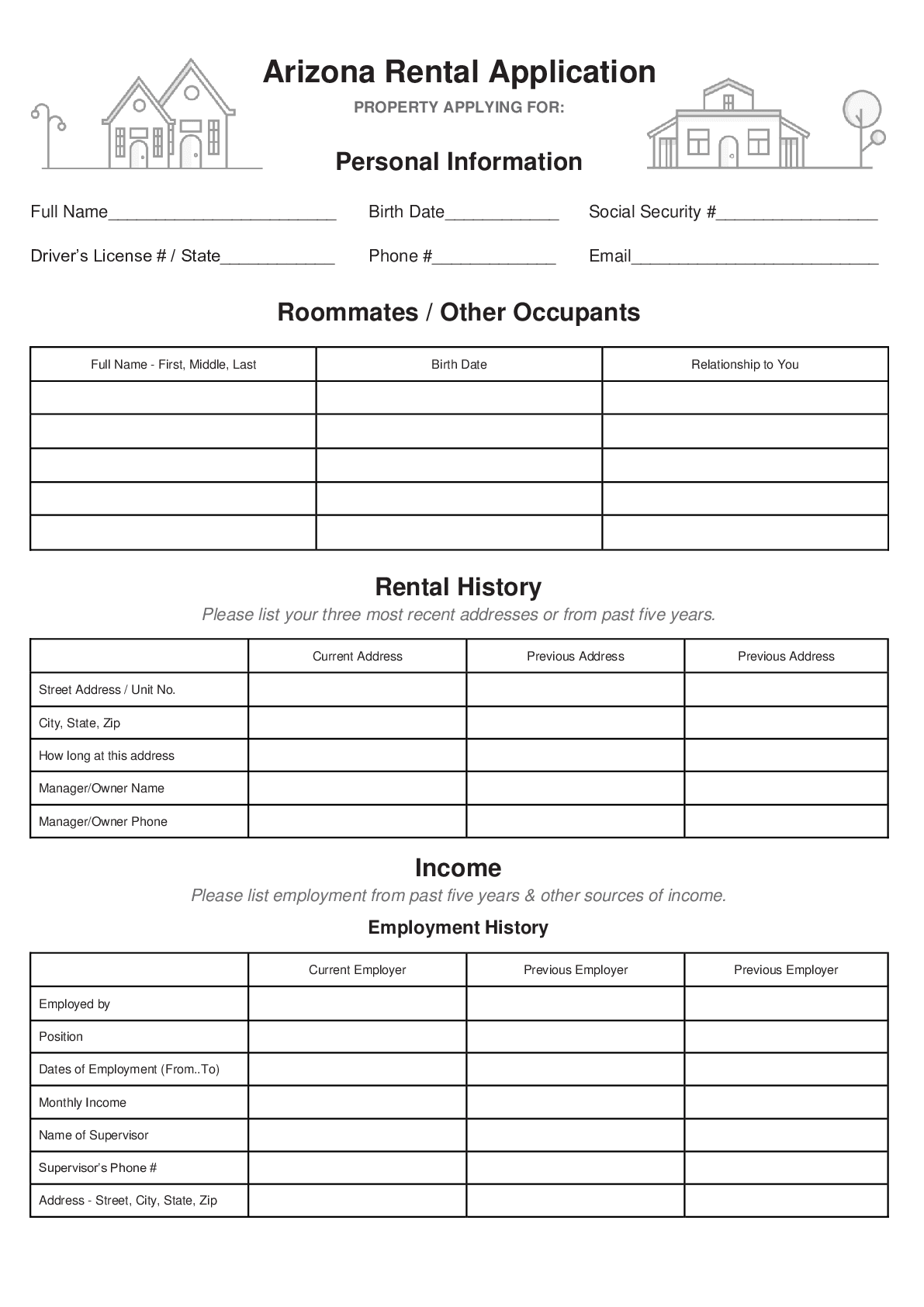 Rental Application Form